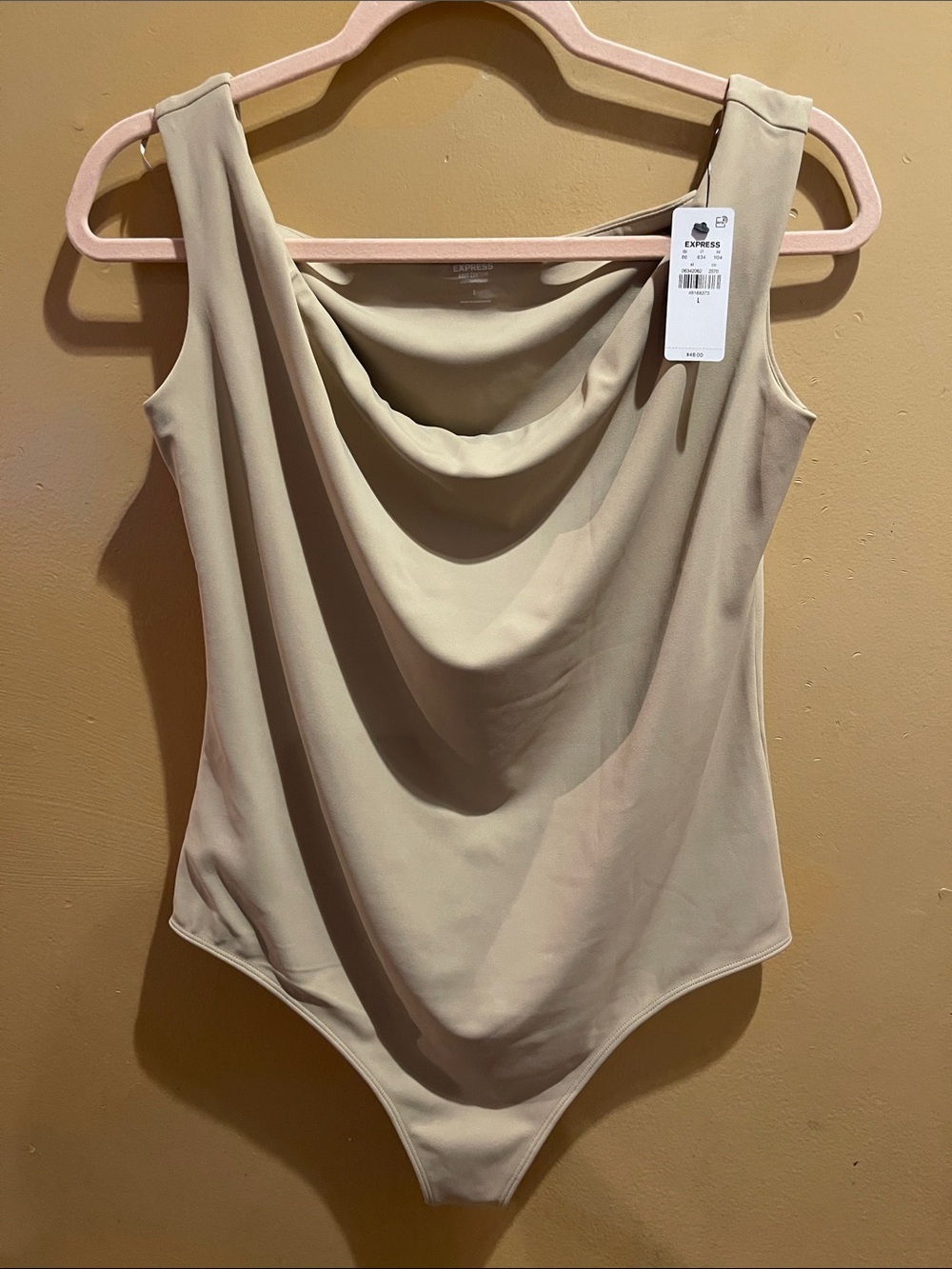 Express Beige Body Contour Sleeveless Bodysuit